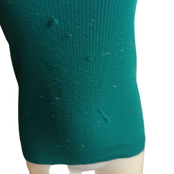 Women's Small Vintage Turtleneck Top Winnie The Pooh Green Ribbed Knit 1970's - Picture 5 of 7